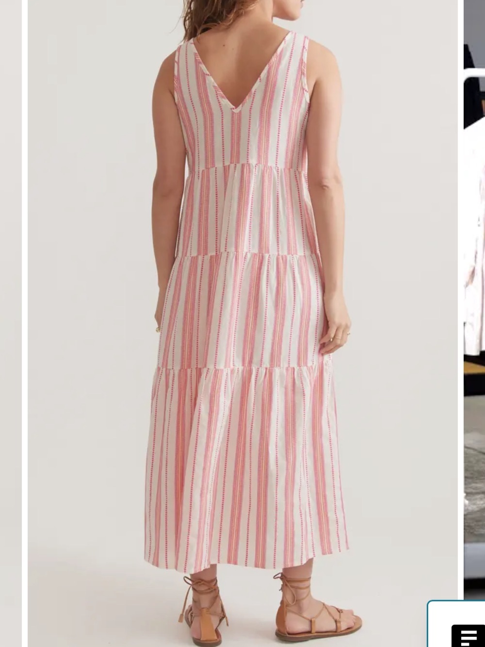 Marine Layer Pink and White Striped Tiered Maxi Dress - Picture 2 of 5